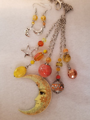 Sunny Moon Necklace with Earrings