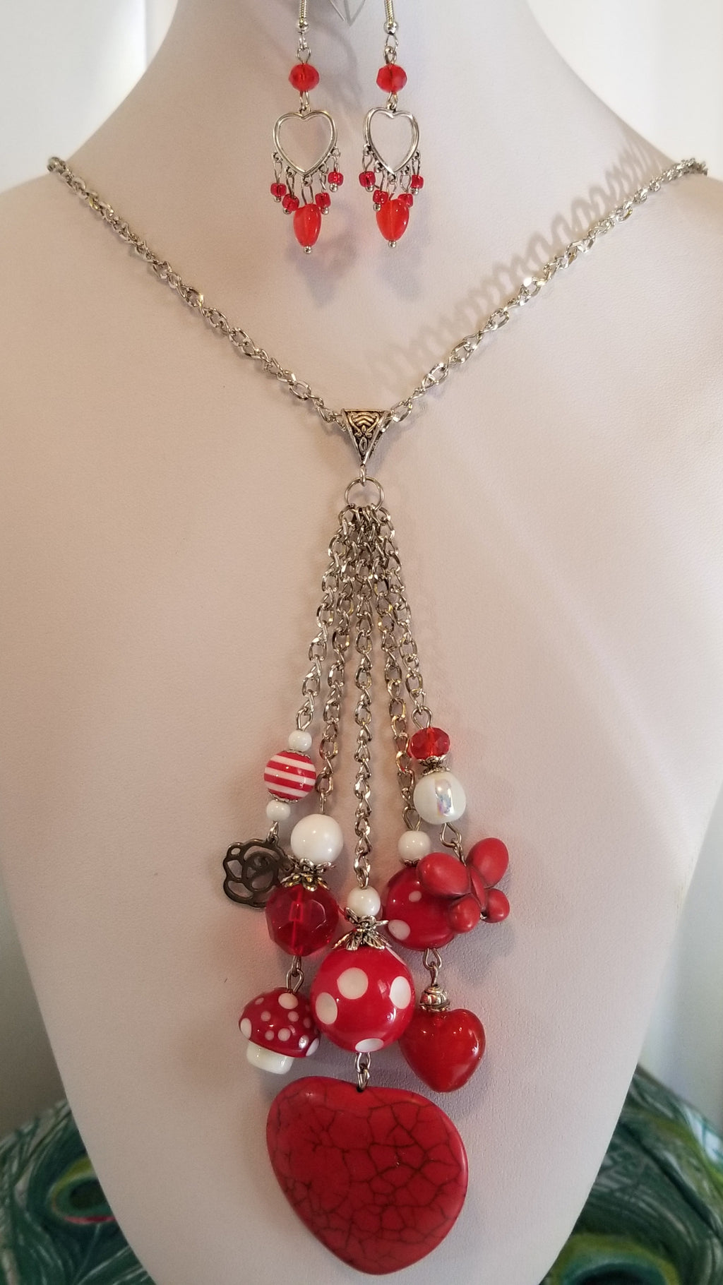 Happy Valentine Necklace with Earrings
