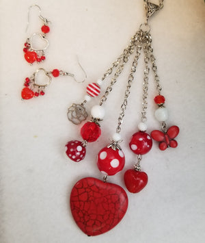 Happy Valentine Necklace with Earrings