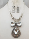 Crystal Bow Persuasion Necklace with Earrings