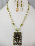 Green Fairy Necklace with Earrings