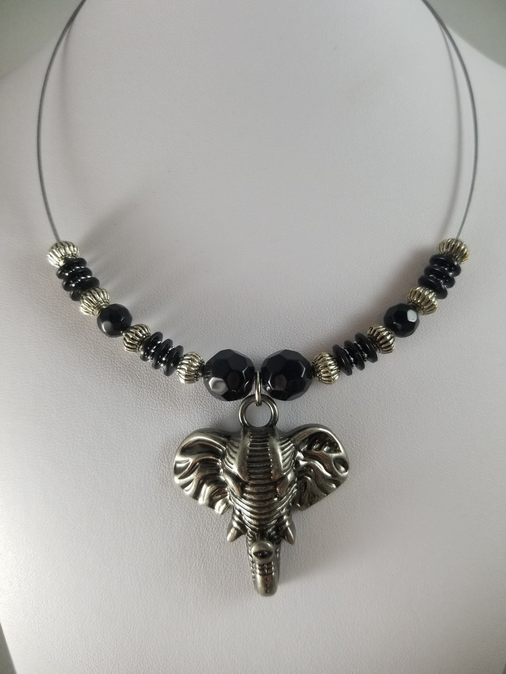 Onyx Elephant Necklace