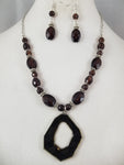 Root Beer Necklace with Earrings