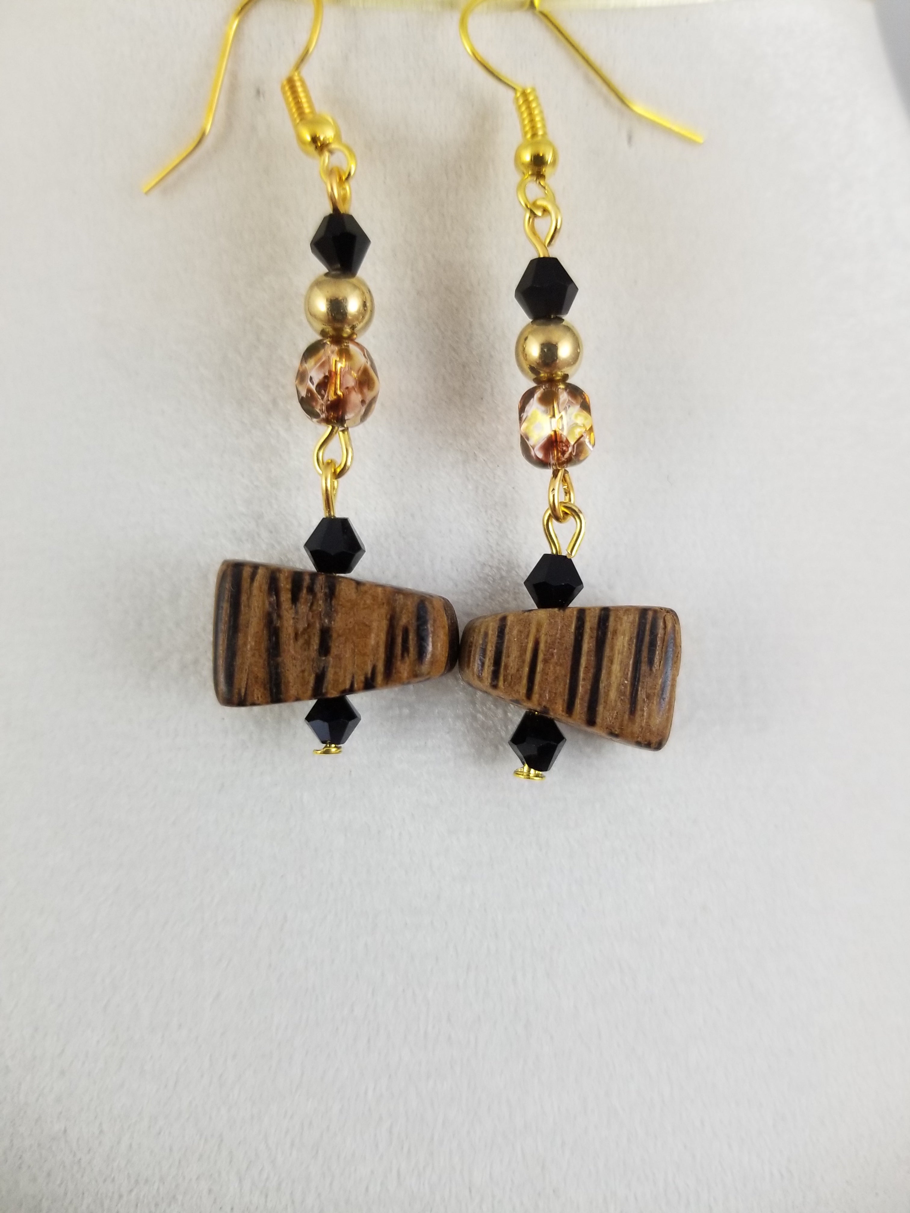 Zebra Wood Necklace with Earrings